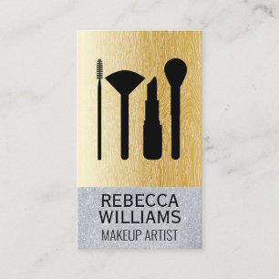 Natural Lines Gold Gradient   Glitter Makeup Set Business Card