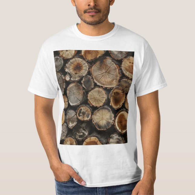 Natural Log Pattern T-Shirt (Front)