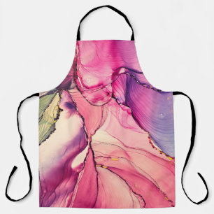 Natural luxury abstract fluid art painting in alco apron