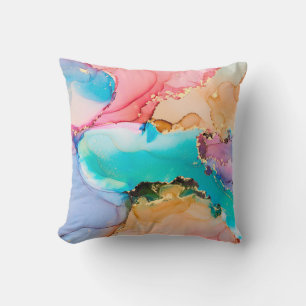 Natural luxury abstract fluid art painting in alco cushion
