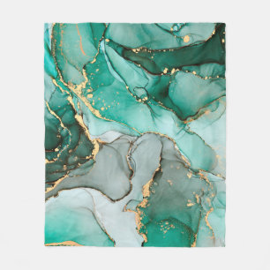 Natural luxury abstract fluid art painting in alco fleece blanket