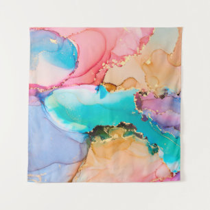 Natural luxury abstract fluid art painting in alco tapestry