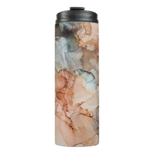 Natural luxury abstract fluid art painting in alco thermal tumbler