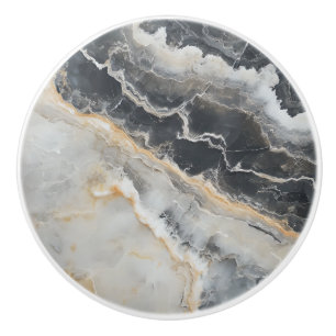 Natural Marble Grey Pattern Ceramic Knob
