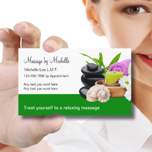 Natural Massage Service Business Cards