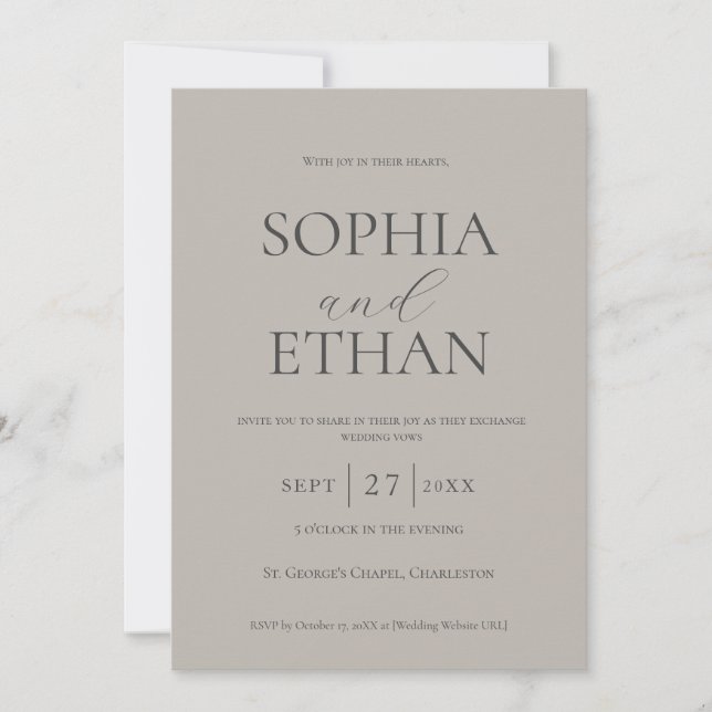 Natural Minimal Wedding Invitation (Front)