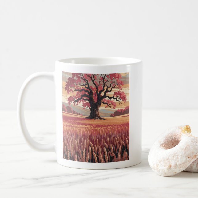 Natural 🌿☕ – Minimalist & Eco-Inspired Coffee  Mug (With Donut)