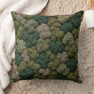 Natural Moss and Lichen Eco Throw Pillow