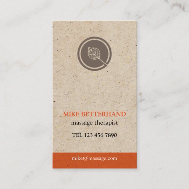 Natural Multi-Purpose Biz Card (orange) (Front)