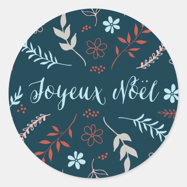 Natural Noël Christmas Holiday Classic Round Sticker (Front)