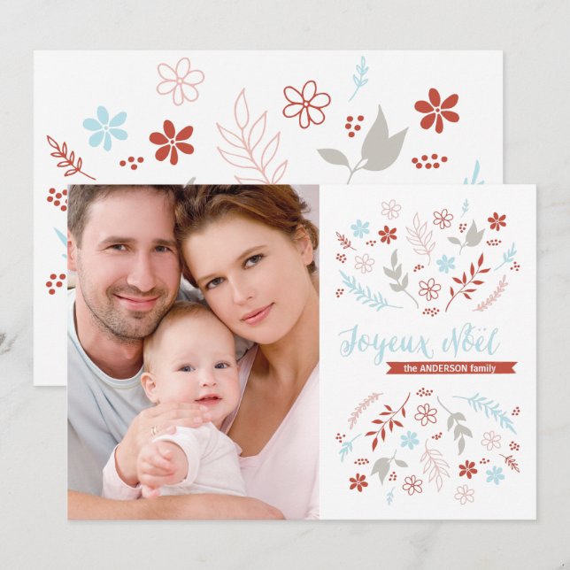 Natural Noël Christmas Holiday in Ivory Card (Front/Back)