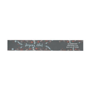 Natural Noël Christmas Holiday in Slate Wrap Around Label