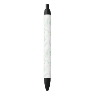 Natural olive branch pattern black ink pen