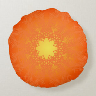 natural orange round cushion