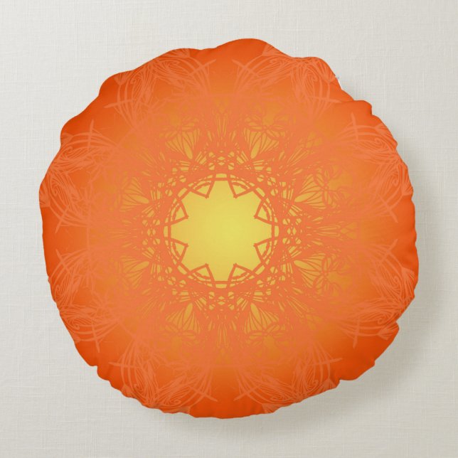 natural orange round cushion (Back)