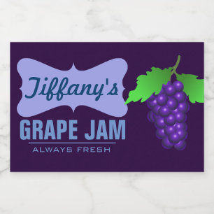 Natural Organic   Grape Jam   Handmade Grape Jelly Food Label