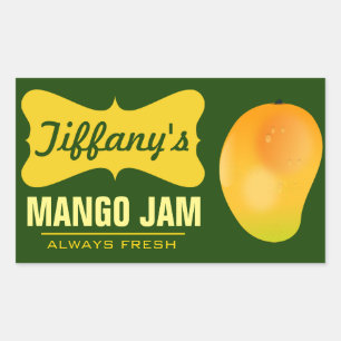 Natural Organic Mango Jam Rectangular Sticker