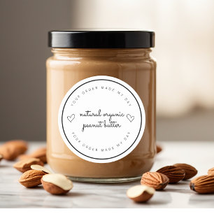 "Natural Organic Nut Butter Sticker   Custom 