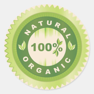 Natural Organic Produce Gold Stickers