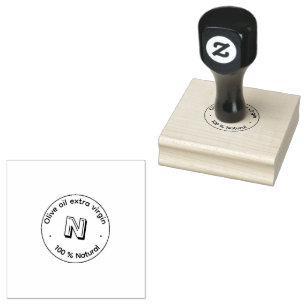 Natural Packaging Round Rubber Stamp