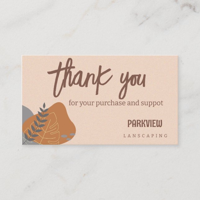 Natural Pastel Colours Landscape Feature Thank You Calling Card (Front)