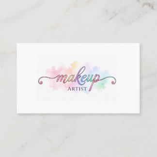 Natural Pastel Watercolor Elegant Script Business Card