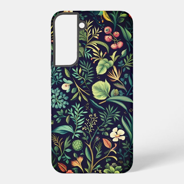 Natural pattern of flowers and leaves  samsung galaxy s22+ case (Back)