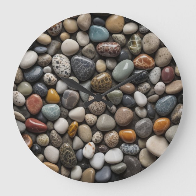 Natural Pebbles Collection - Minimalist and Nature Large Clock (Front)