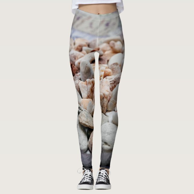 natural pebbles stones beach leggings (Front)