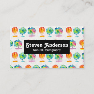Natural Photography Watercolor Tree Business Card