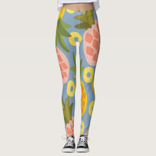 Natural Pineapple Abstract: Vintage Beauty. Leggings
