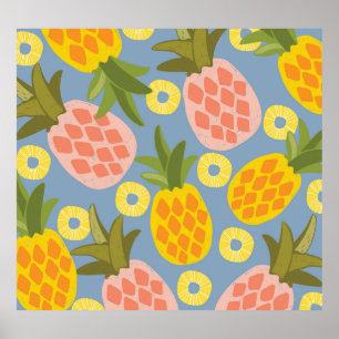 Natural Pineapple Abstract: Vintage Beauty. Poster
