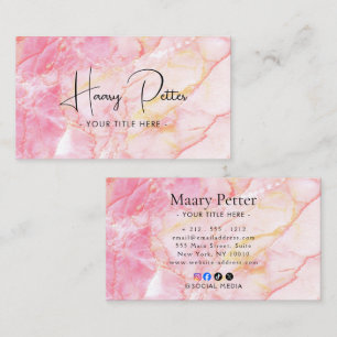 Natural pink and gold Professional Business Card