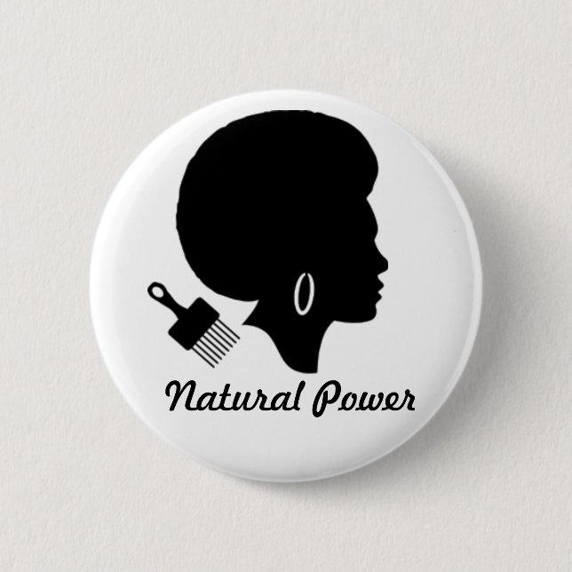 Natural Power 6 Cm Round Badge (Front)