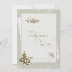 Natural Pressed Flower Bridal Shower Invitation