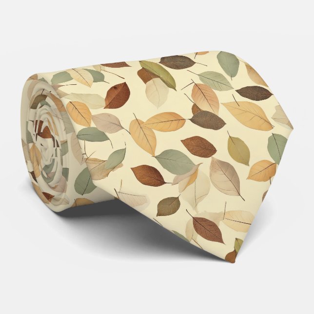 Natural Pressed Leaf with Amber and Sienna Tie (Rolled)