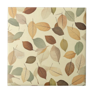 Natural Pressed Leaf with Amber and Sienna Tile