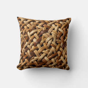 Natural Rattan Wicker Weave Texture Pattern Cushion