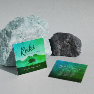 Natural Reiki Master Yoga Mediation instructor Square Business Card