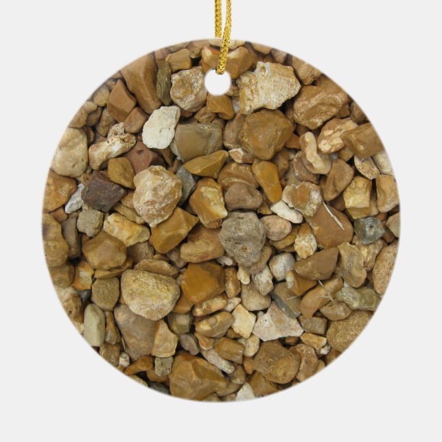 Natural River Pebbles Ceramic Tree Decoration (Front)