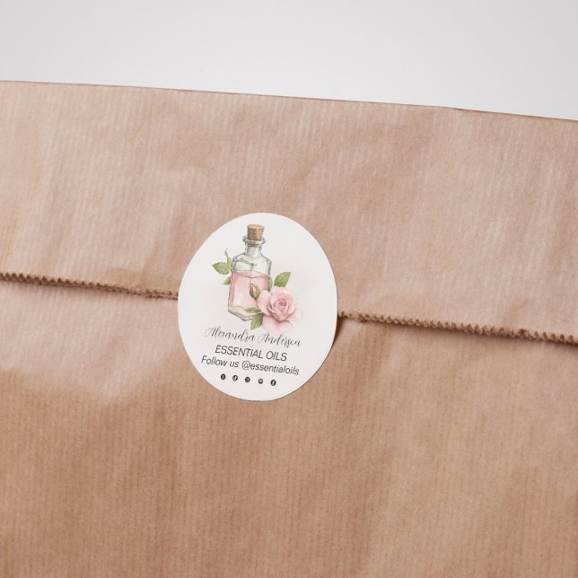 Natural Rose Essential Oils Watercolor Floral (Natural Rose Essential Oils Watercolor Floral Labels)