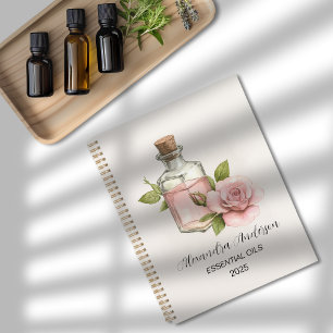 Natural Rose Essential Oils Watercolor Floral Planner