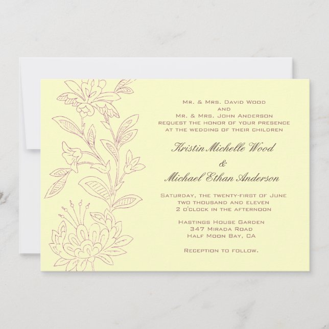 Natural/Rose Wedding Invitation (Front)