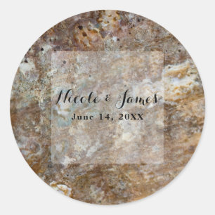 Natural Rough Rock Beach Sea Shell Summery Classic Round Sticker