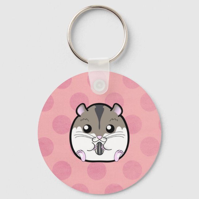 Natural Russian Dwarf Hamster Key Ring (Front)