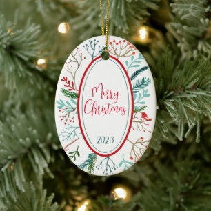 Natural Rustic Christmas Ceramic Tree Decoration