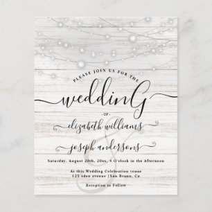 Natural Rustic Wood White Lights String wedding    Flyer