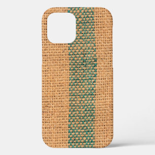 Natural sackcloth brown colour textured and backgr iPhone 12 case