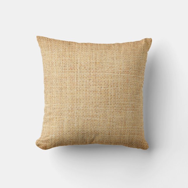 Natural sackcloth, textured background. cushion (Front)