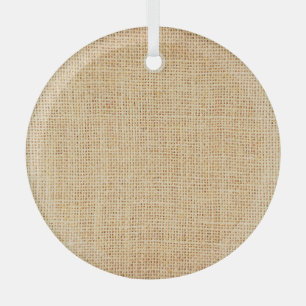 Natural sackcloth, textured background. glass tree decoration